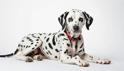 Dalmatian on white background isolated