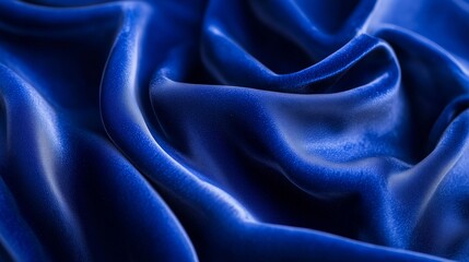 Obraz premium Luxurious royal blue satin fabric with smooth flowing texture - made with Generative AI