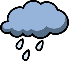 colorful cloud and rain vector illustration
