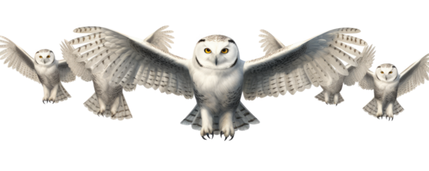 Snowy owl on transparent background