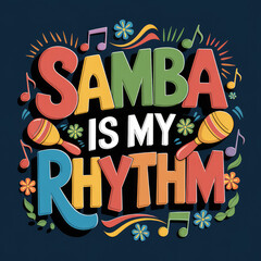 Latin dancing logo icon illustration on white background, with samba
