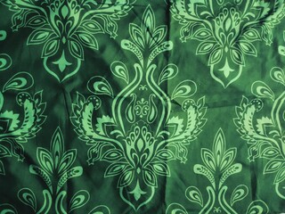 green batik pattern and background
