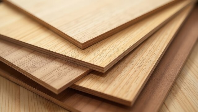 A stack of ply woods with different colors and textures