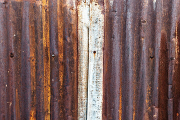 Rusty image on old zinc wall. Textured background