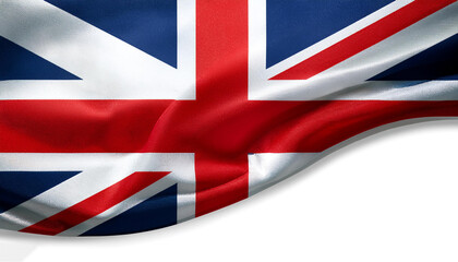 Fototapeta premium Kingdom of England flag waving in the wind. Kingdom of England blowing, soft and smooth silk. Cloth fabric texture ensign background. Use it for national day and country occasions concept