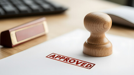Document with the Red Word &lsquo;APPROVED&rsquo;: Signifying Authorisation and Final Approval in Official Processes