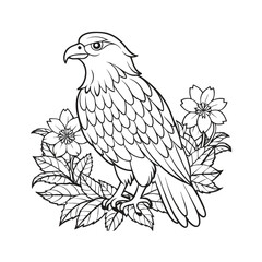 Fototapeta premium Eagle vector illustration Coloring book for children (4)