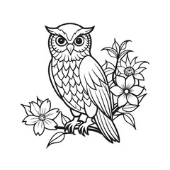 Obraz premium Owl vector illustration Coloring book for children
