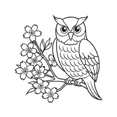 Fototapeta premium Owl vector illustration Coloring book for children