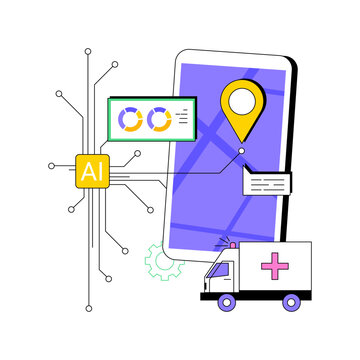 ai mobile app ambulance location concept clip art preview