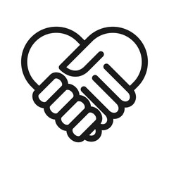 love hand care line icon symbol logo vector