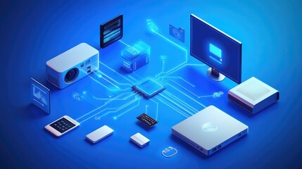 Fototapeta premium Communication technology , smart connection and network technology concept, using connective device to connect to the secured internet network 