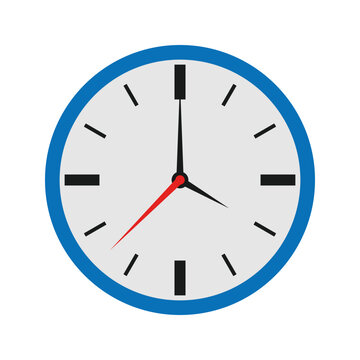 recommend clip art: Clock icon in flat style, timer on blue background. Business watch. Vector design element for you project