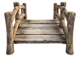 Small wooden footbridge png rustic wooden bridge png old retro wooden footbridge png transparent background