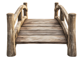 Wooden footbridge with railings png wooden park bridge png rustic wooden footbridge png transparent background