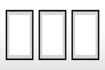 Three photo frame mockup.