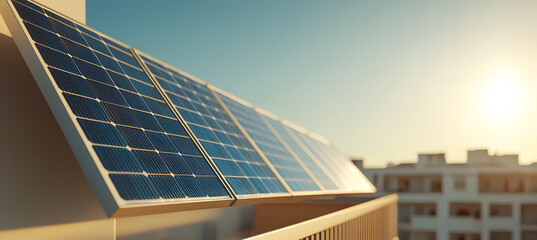 Solar Panel Attached to the Railing of the Balcony: Harnessing Renewable Energy in Urban Living Spaces.