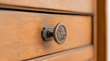 Close-Up of a Vintage Drawer: Showcasing Unique Details and Timeless Craftsmanship