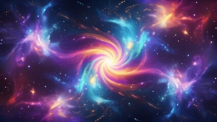 Fototapeta premium A colorful swirl at the center of a galaxy in outer space