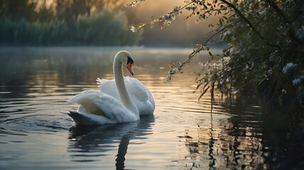 swan on the river