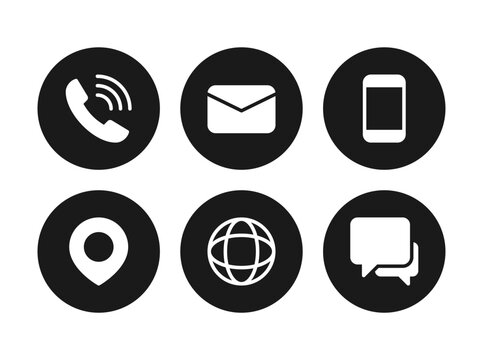 Contact us icon set. Contact us vector icon collection isolated on white background. Help and support symbols for business and service