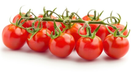 A Bunch of Red Ripe Cherry Tomatoes on a Vine