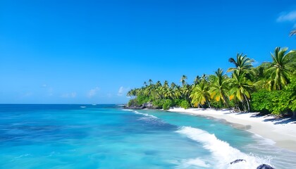 beach with palm trees