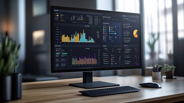 Modern Data Visualization on Desktop Monitor