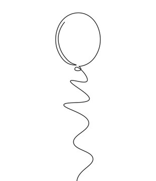 recommend clip art: Doodle line balloon fly birthday party celebration card design vector