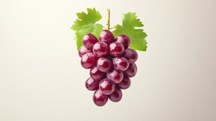 Fototapeta premium Floating Fresh Grapes on a Solid Background