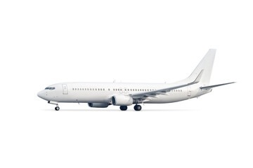 Modern white passenger aircraft isolated