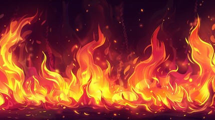 Fototapeta premium Abstract Illustration of Fiery Orange and Yellow Flames