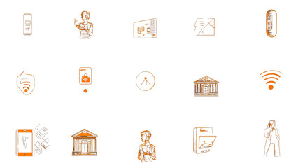 ดีไ3D Beacon technology icons set. Bluetooth beacon set with various devices connecting and transmitting data illustrating proximity marketing concept
