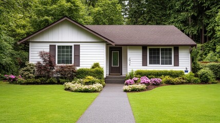 Charming House with Fall Colors in Front Yard