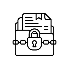 Confidential Data Outline Icon, Vector illustration