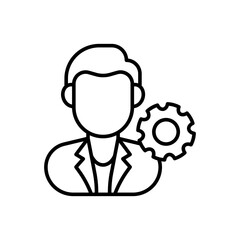 Project Manager Outline Icon, Vector illustration