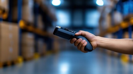 Warehouse worker using a barcode scanner to track inventory, highlighting the role of digital tools in modern supply chain management