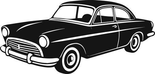 Silhouette of a retro car victor illustration 