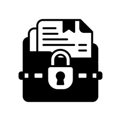 Confidential Data Glyph Icon, Vector illustration