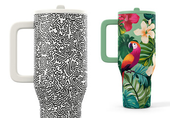 Tumbler Hydro Jug 40 oz Mockup for Photoshop with Smart Object layer easy to use, Product Presentations and portfolio