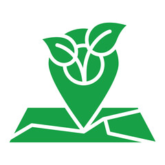 Vector icon of Locally Grown. This icon features a plant with a hand, symbolizing the benefits of local agriculture and supporting local farmers.