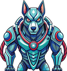 Obraz premium Cybernetic Canine Warrior In Futuristic Armor