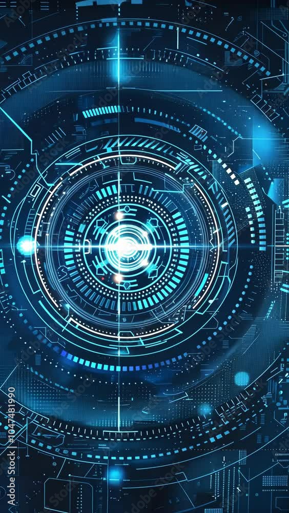 Poster exploring a futuristic digital interface with glowing patterns and intricate details in a mesmerizin