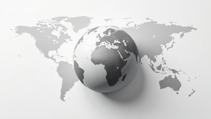 Fototapeta premium Monochrome Global Outreach: A Sleek Earth Projection for Modern Design
