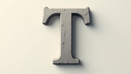 Elegant Textured Capital Letter 'T' on Soft Background