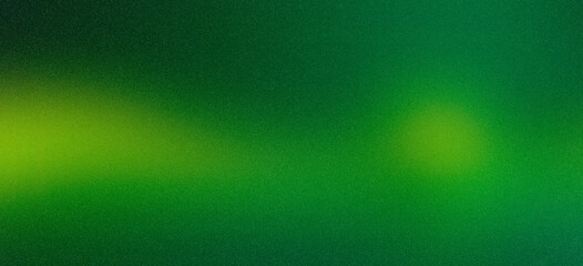 Grainy green noise texture background, yellow light blend on dark green backdrop, abstract vibrant poster design, wide banner with glowing colors for web and digital projects, copy space