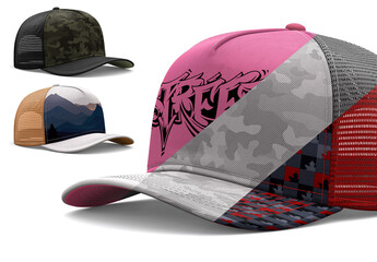 Fully Editable Trucker Cap Mockup – Customizable Photoshop Template for Hat and Baseball Cap Design