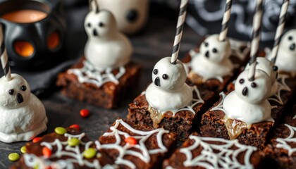 Obraz premium Spooky halloween brownie treats