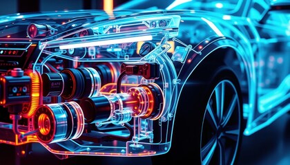 Fototapeta premium Futuristic car technology insights