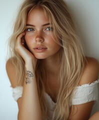 Fototapeta premium A woman with blonde hair